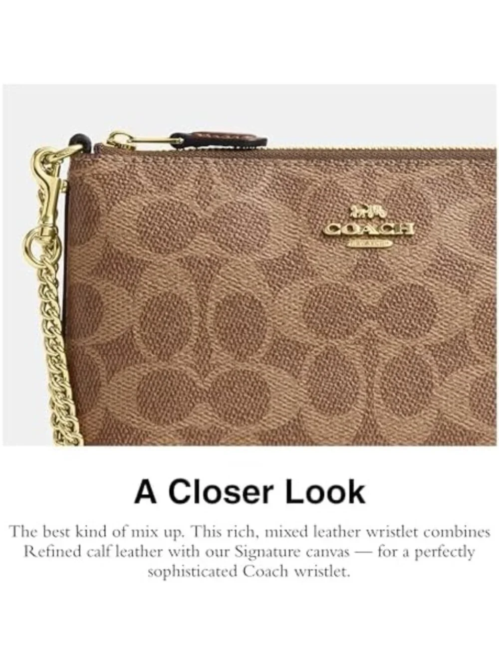 Stylish Women's Crossgrain Leather Wristlet with Chain - Perfect for Everyday